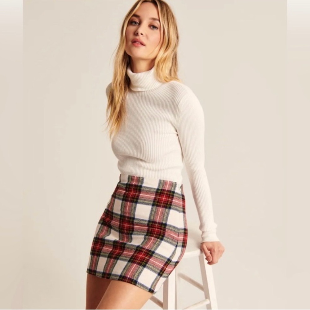 Abercrombie + Fitch Wool Blend Plaid Mini Skirt NWT